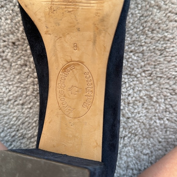Brooks Brothers Navy Suede Heels Size 9 - Picture 6 of 6